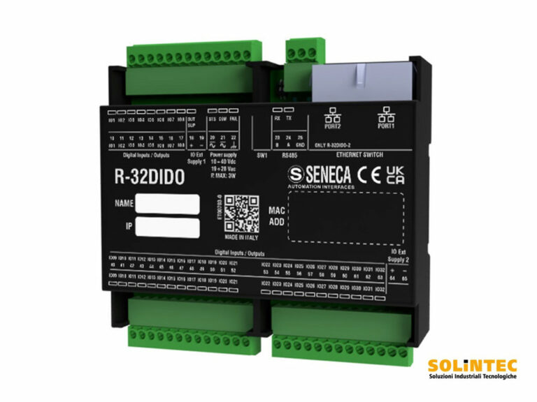 R-32DIDO Seneca, modulo I/O remoto con 32 canli ingresso/uscita digitali | SOLINTEC